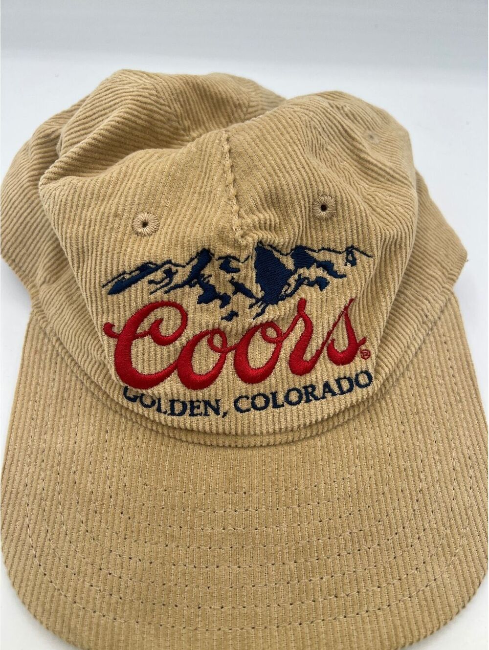 Vintage Coors Banquet Corduroy Snapback Hat Golden Colorado
